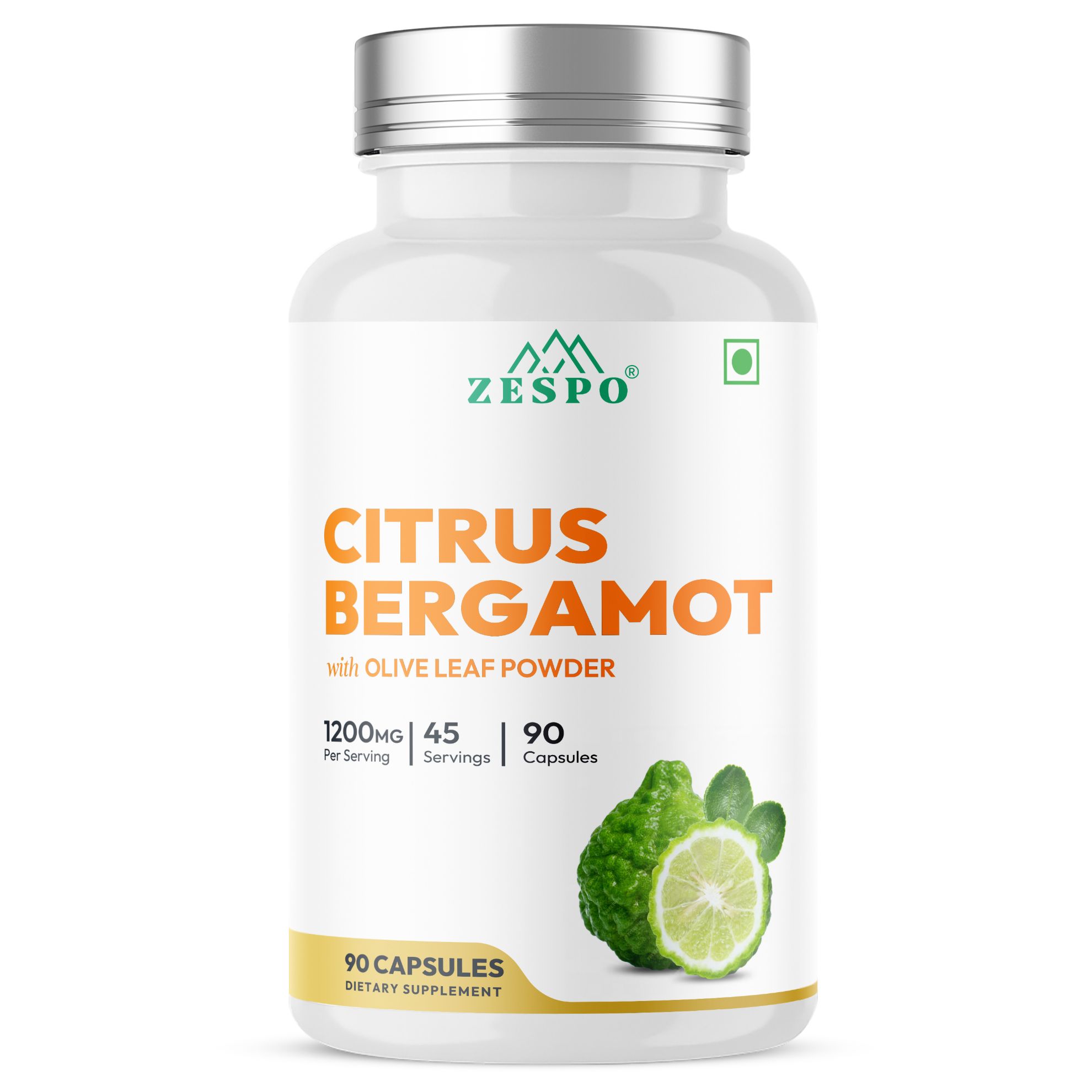 Picture of Citrus Bergamot 1200mg with Olive Leaf – 90 Capsules